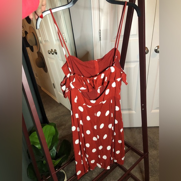 NWT Women’s Red Polka Dot Mini Dress SZ. L - Picture 4 of 15